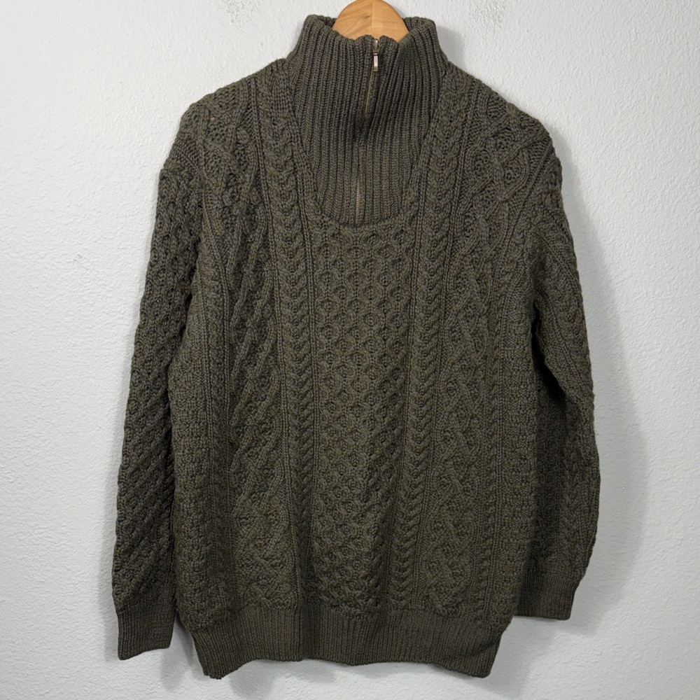 Irelandseye Men's The Dromore Merino Aran Half Zip Sweater